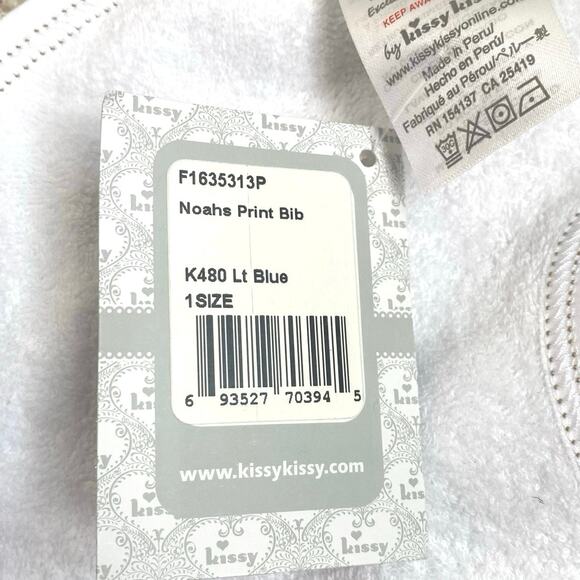 NEW KISSY KISSY Noah's Ark Boys Girls Unisex 100% Pima Cotton Bib One Size O/S - Picture 9 of 9